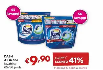 Acqua & Sapone Dash All in one lavatrice 65/56 pods offerta