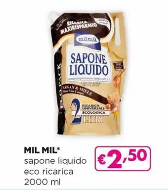 Acqua & Sapone Mil Mil sapone liquido eco ricarica 2000 ml offerta
