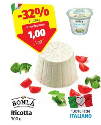 ALDI Bonlà Ricotta 300 g offerta