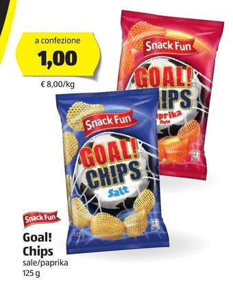 ALDI Snack Fun Goal! Chips sale/paprika 125 g offerta