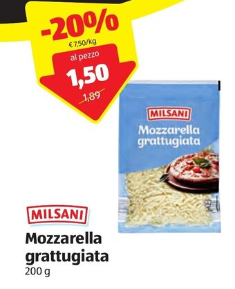 ALDI Milsani Mozzarella grattugiata 200 g offerta