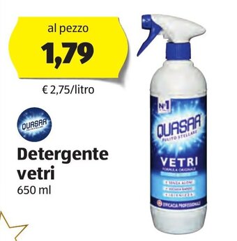 ALDI Quasar Detergente vetri 650 ml offerta