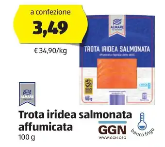 ALDI Almare Trota iridea salmonata affumicata 100 g offerta