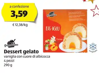 ALDI Grandessa Dessert gelato vaniglia con cuore di albicocca 4 pezzi 290 g offerta