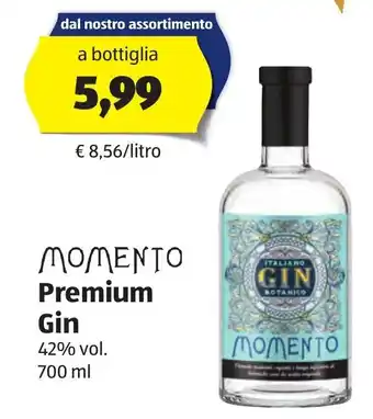ALDI Momento Premium Gin 42% vol. 700 ml offerta