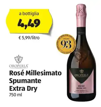 ALDI Oroperla Rosé Millesimato Spumante Extra Dry 750 ml offerta
