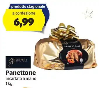 ALDI Gourmet Finest Cuisine Panettone incartato a mano 1 kg offerta