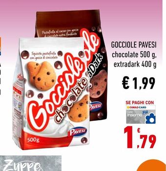 Conad Superstore Gocciole pavesi chocolate 500 g extradark 400 g offerta