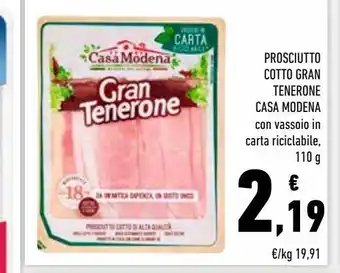 Conad Superstore Prosciutto cotto gran tenerone casa modena 110 g offerta