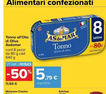 Carrefour Iper Tonno all'olio di oliva asdomar offerta