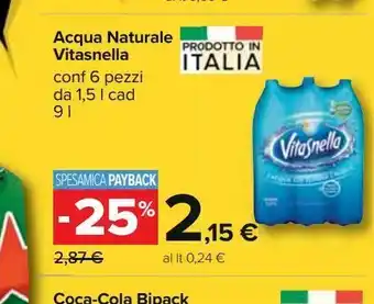 Carrefour Iper Acqua naturale vitasnella offerta