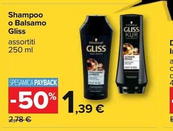 Carrefour Iper Shampoo o balsamo gliss offerta