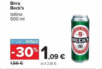 Carrefour Iper Birra beck's offerta