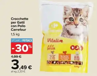 Carrefour Iper Crocchette per gatti con pollo carrefour offerta