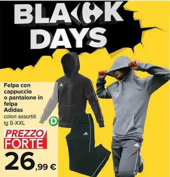 Carrefour Iper Felpa con cappuccio o pantalone in felpa adidas offerta