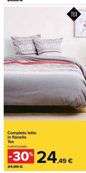 Carrefour Iper Completo letto in flanella tex offerta
