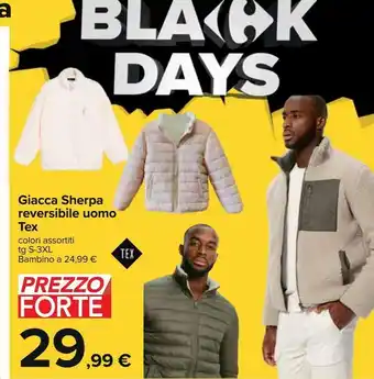 Carrefour Iper Giacca sherpa reversibile uomo tex offerta