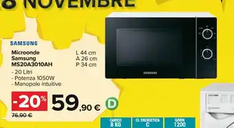 Carrefour Iper Microonde samsung ms20a3010ah offerta
