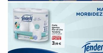 Carrefour Iper Carta igienica fior di lino tenderly offerta