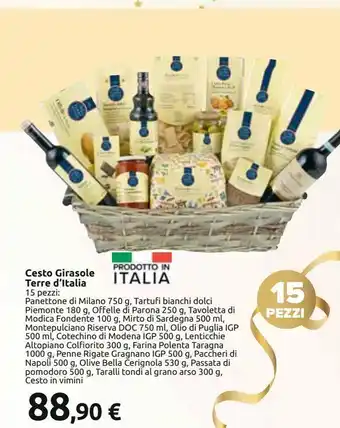 Carrefour Iper Cesto girasole terre d'italia offerta