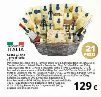 Carrefour Iper Cesto glicine terre d'italia offerta
