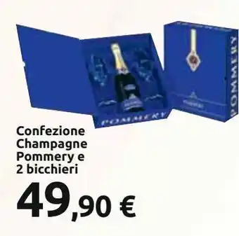 Confezione champagne pommery e 2 bicchieri