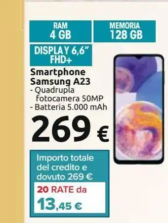 Carrefour Iper Smartphone samsung a23 offerta