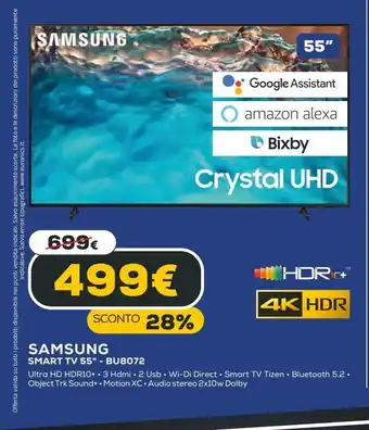 Euronics Samsung smart tv 55" offerta