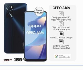 Euronics Oppo a16s offerta