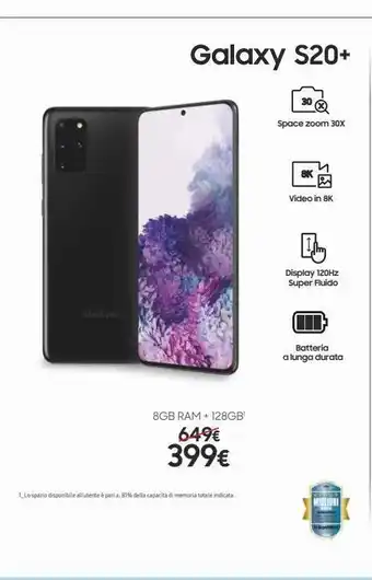 Euronics Galaxy s20+ offerta