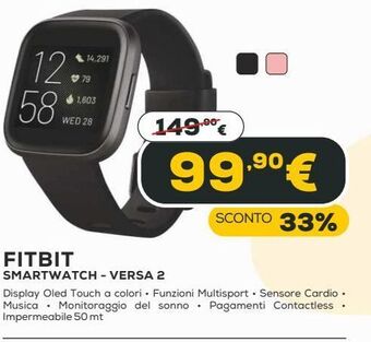 Euronics Fitbit smartwatch - versa 2 offerta