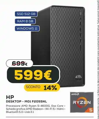 Euronics Hp desktop offerta