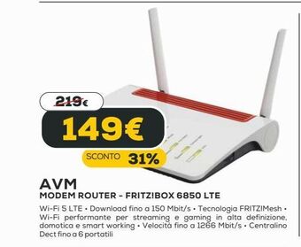 Euronics Avm modem router offerta