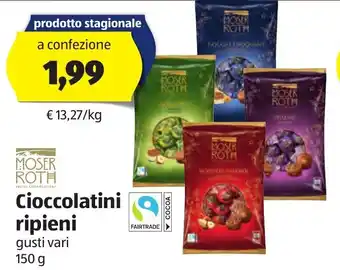 ALDI Moser Roth Cioccolatini ripieni gusti vari 150 g offerta