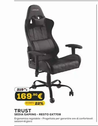 Euronics Trust sedia gaming offerta