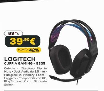 Euronics Logitech cuffia gaming offerta