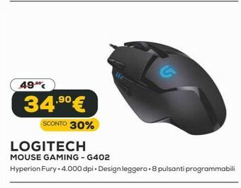 Euronics Logitech mouse gaming offerta
