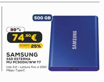Euronics Samsung ssd esterna offerta