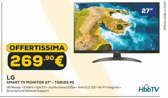 Euronics Lg smart tv monitor 27" offerta
