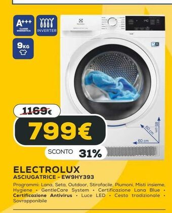 Euronics Electrolux asciugatrice offerta