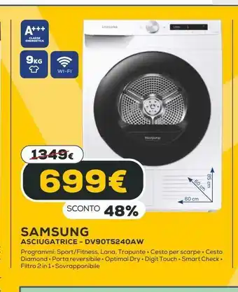 Euronics Samsung asciugatrice offerta