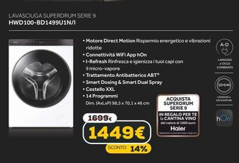 Euronics Lavasciuga superdrum serie 9 offerta