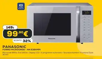 Euronics Panasonic forno microonde offerta
