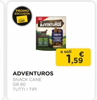 Arcaplanet Adventuros / snack cane /gr.90 /tutti i tipi offerta