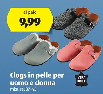 Clogs in pelle per uomo e donna