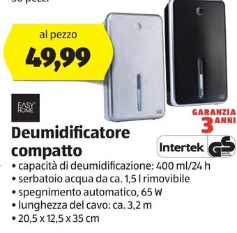 ALDI Easy Home Deumidificatore compatto offerta