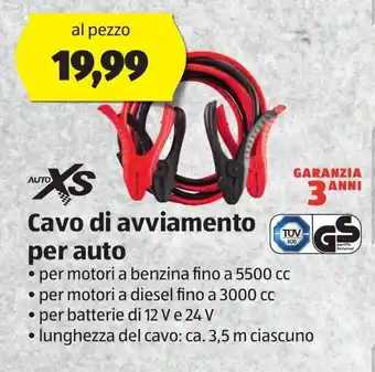 ALDI Auto XS Cavo di avviamento per auto offerta