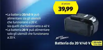 ALDI Activ Energy Batteria da 20 V/40 V offerta