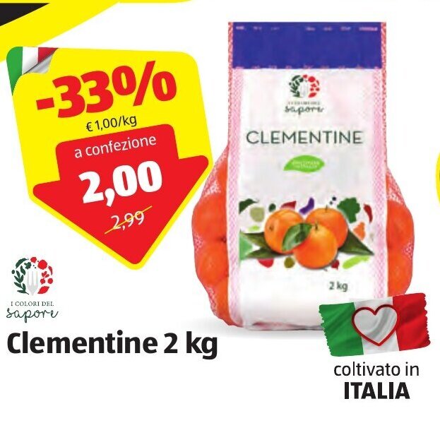 Clementine 2 kg offerta di ALDI