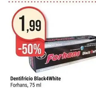 Supermercati Gulliver Forhans Black4white Dentifricio 75 Ml offerta